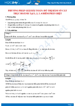 Phương pháp giải bài toán đồ thị hàm số cắt trục hoành tại 1, 2, 3, 4 điểm phân biệt