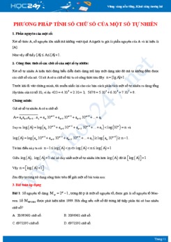 Phương pháp tính số chữ số của một số tự nhiên