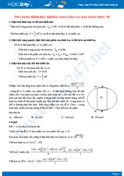 Ứng dụng hình học không gian giải các bài toán thực tế