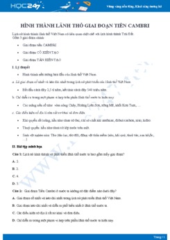 Tổng ôn Quá trình hình thành lãnh thổ giai đoạn Tiền Cambri Địa lý 12