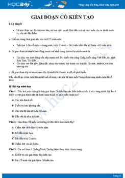 Lý thuyết Quá trình hình thành lãnh thổ Giai đoạn Cổ kiến tạo Địa lý 12
