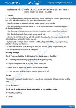 Lý thuyết Các thế mạnh của vùng đồng bằng đối với sự phát triển của nước ta Địa lý 12