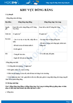 Khái quát Đặc điểm khu vực đồng bằng nước ta Địa lý 12