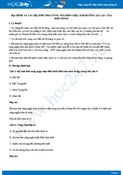 Chuyên đề Ảnh hưởng của Biển Đông đến địa hình và các hệ sinh thái Địa lý 12