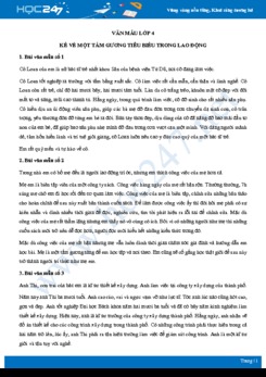 Kể về một tấm gương tiêu biểu trong lao động - Văn mẫu lớp 4