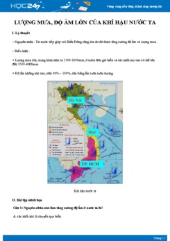 Tổng ôn Lượng nhiệt và độ ẩm ở nước ta Địa lý 12
