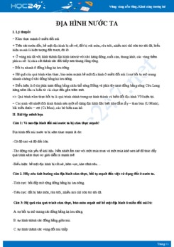 Tổng ôn Ảnh hưởng của thiên nhiên đến địa hình nước ta Địa lý 12