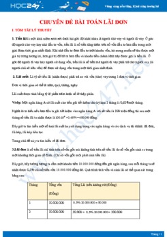 Chuyên đề bài toán lãi đơn