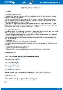Tổng ôn Các biện pháp phòng chống bão ở nước ta Địa lý 12