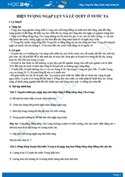 Chuyên đề Các đặc điểm của hiện tượng ngập lụt và lũ quét ở nước ta Đại lý 12