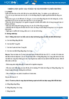 Chiến lược của nước ta về bảo vệ tài nguyên và môi trường Địa lý 12