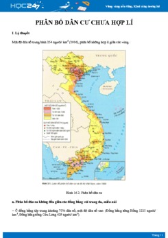 Tông ôn Sự phân bố dân cư ở nước ta Địa lý 12