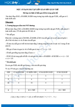 Một số dạng bài tập liên quan đến di truyền quần thể Sinh học 12
