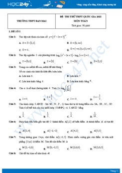 Bộ 4 đề thi thử THPT QG năm 2021 môn Toán lần 3 - Trường THPT Ban Mai