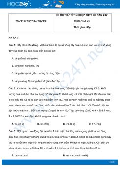 Bộ 5 đề thi thử THPT QG năm 2021 môn Vật Lý có đáp án Trường THPT Bá Thước