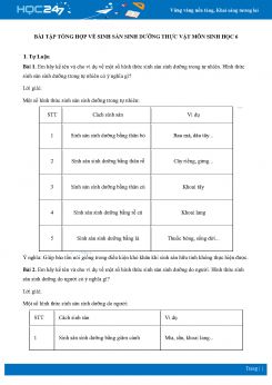 Bài tập tổng hợp về Sinh Sản Sinh Dưỡng Thực Vật môn Sinh học 6 có đáp án