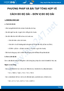 Phương pháp và bài tập tổng hợp về Cách đo độ dài – Đơn vị đo độ dài môn Vật Lý 6