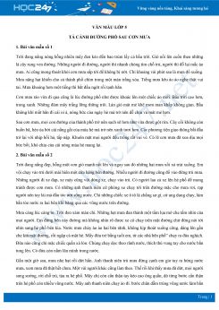 Tả cảnh đường phố sau cơn mưa - Văn mẫu lớp 5