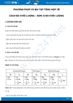 Phương pháp và bài tập tổng hợp về Cách đo khối lượng – Đơn vị đo khối lượng môn Vật Lý 6