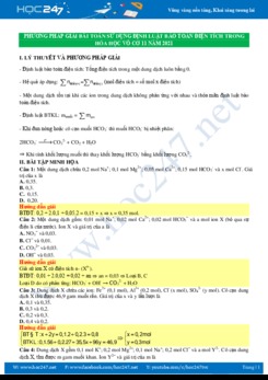 Phương pháp giải bài toán sử dụng định luật bảo toàn điện tích trong Hóa học vô cơ 11 năm 2021