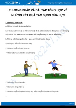 Phương pháp và bài tập tổng hợp về Những kết quả tác dụng của lực môn Vật Lý 6 năm 2021
