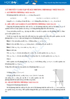 Lý thuyết và bài tập về bất phương trình bậc nhất hai ẩn