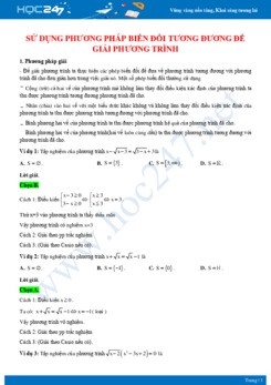 Sử dụng phương pháp biến đổi tương đương để giải phương trình