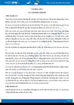 Tả cảnh biển Sầm Sơn - Văn mẫu lớp 5