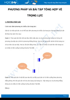 Phương pháp và bài tập tổng hợp về Trọng lực môn Vật Lý 6 năm 2021