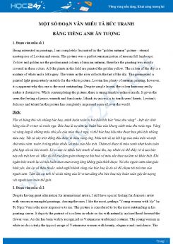 Một số đoạn văn miêu tả bức tranh bằng Tiếng Anh ấn tượng