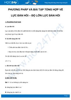 Phương pháp và bài tập tổng hợp về Lực đàn hồi – Độ lớn lực đàn hồi môn Vật Lý 6