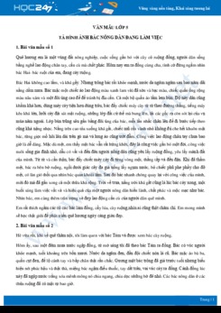 Tả hình ảnh bác nông dân đang làm việc - Văn mẫu lớp 5