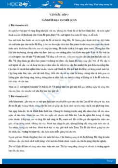 Tả người bạn em mới quen - Văn mẫu lớp 3