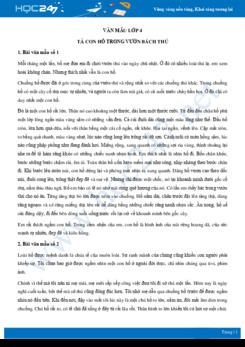 Tả con hổ trong vườn bách thú - Văn mẫu lớp 4