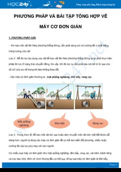 Phương pháp và bài tập tổng hợp về Máy cơ đơn giản môn Vật Lý 6 năm 2021