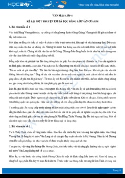 Kể lại một truyện em đã đọc bằng lời văn của em - Văn mẫu lớp 4