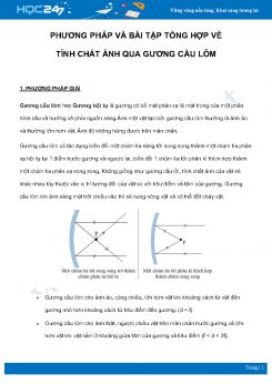 Phương pháp và bài tập tổng hợp về Tính chất ảnh qua Gương cầu lõm môn Vật Lý 7 năm 2021