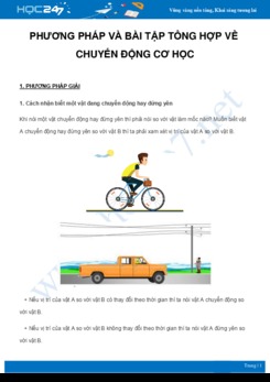 Phương pháp và bài tập tổng hợp về Chuyển động cơ học môn Vật Lý 8 năm 2021