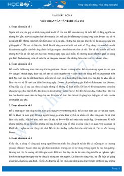 Viết đoạn văn tả về bố của em - Văn mẫu lớp 5
