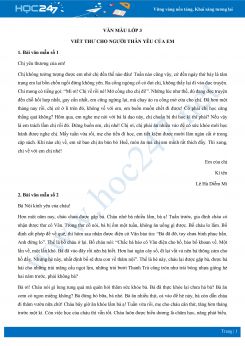 Viết thư cho người thân yêu của em - Văn mẫu lớp 3