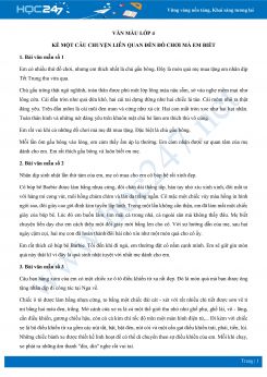 Kể một câu chuyện liên quan đến đồ chơi mà em biết - Văn mẫu lớp 4