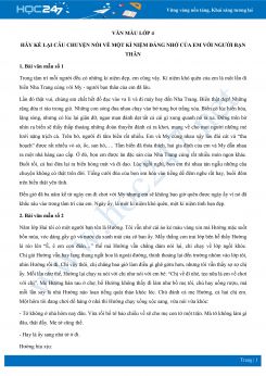 Hãy kể lại câu chuyện nói về một kỉ niệm đáng nhớ của em với người bạn thân - Văn mẫu lớp 4