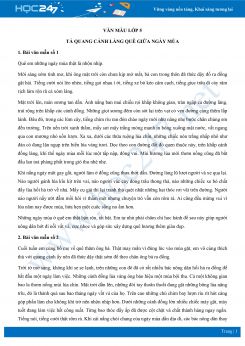 Tả quang cảnh làng quê giữa ngày mùa - Văn mẫu lớp 5