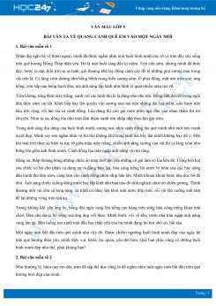 Bài văn tả về quang cảnh quê em vào một ngày mới - Văn mẫu lớp 5