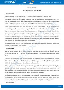 Tả cây hoa mai ngày Tết - Văn mẫu lớp 4