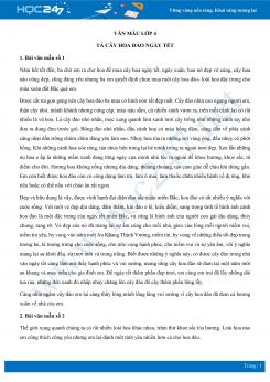 Tả cây hoa đào ngày Tết - Văn mẫu lớp 4