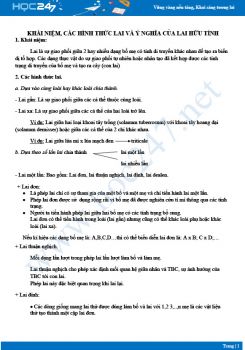 Lý thuyết ôn tập Khái niệm, hình thức lai và ý nghĩa của lai hữu tính Sinh 12