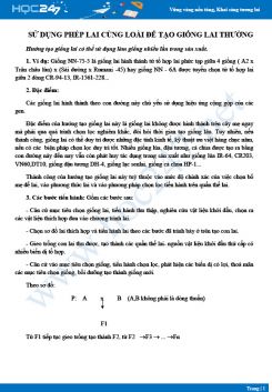 Lý thuyết Tạo giống lai thường bằng phép lai cùng loài Sinh 12