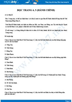 Luyện tập kỹ năng đọc Atlat địa lý Việt Nam trang 4, 5 Địa lý 12