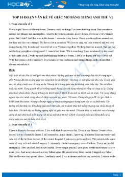 Top 10 đoạn văn kể về giấc mơ bằng Tiếng Anh thú vị